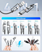 SUNGUY 4 in 1 Charging Cable 6FT, 60W Multi Charging Cable, USB-C/A to - Image 2