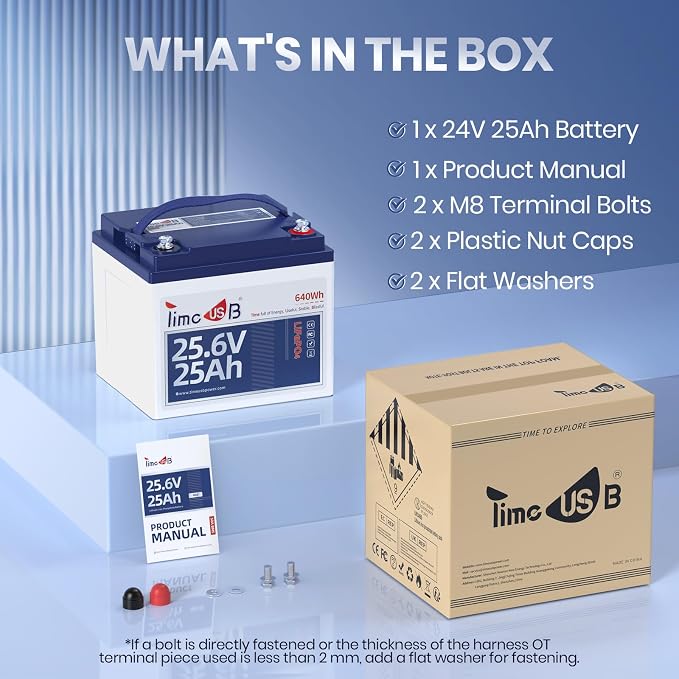 24V 25Ah LiFePO4 Battery, 2C High Discharge Rate Built-in 50A BMS 640Wh Lithium - Image 9