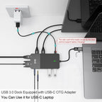 USB Docking Station GIQ USB C HUB USB 3.0 to Dual HDMI VGA Adapter Triple - Image 5