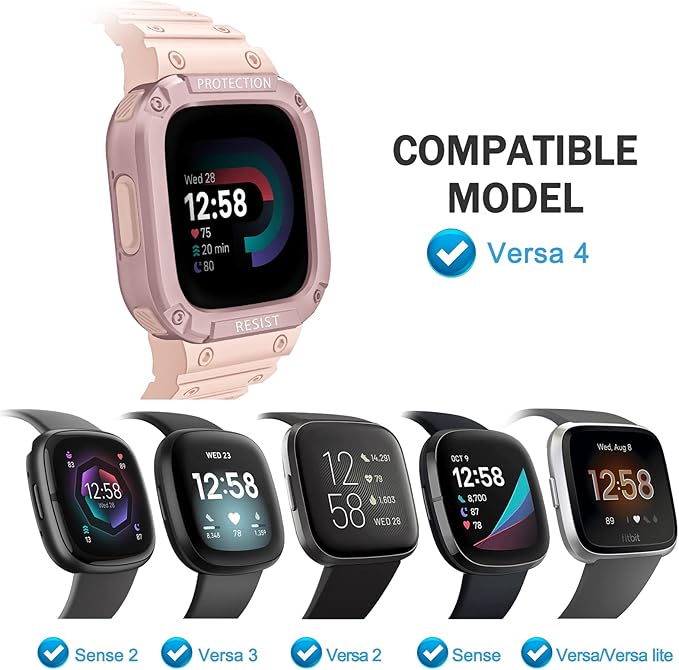 FINTIE Bands with Case Compatible with Fitbit Versa 4/3/2/1/Versa Lite/Fitbit - Image 2
