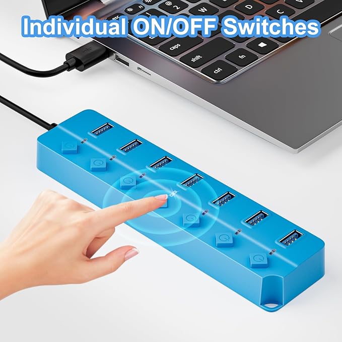 ONFINIO USB Hub 3.0, 7-Port USB Hub Splitter - Image 4