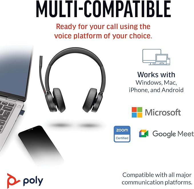 Poly Voyager 4320 UC Wireless Headset & Charge Stand - Image 6