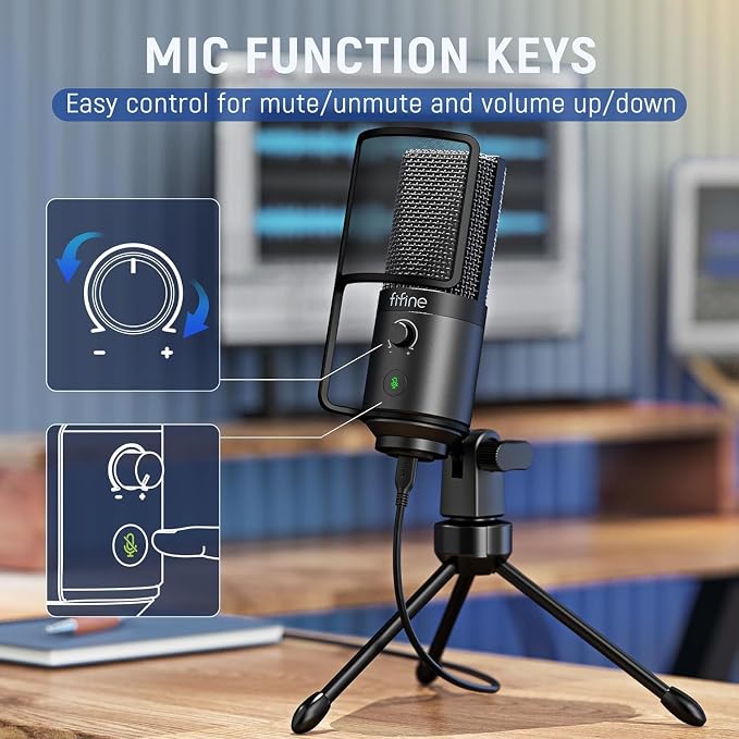 FIFINE Podcast Recording Microphone, PC USB Condenser Microphone - Image 3