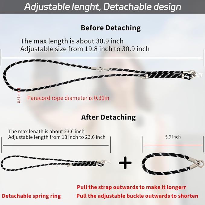 3-in-1 Adjustable Phone Lanyard Crossbody Cell Phone Neck Strap Universal - Image 2