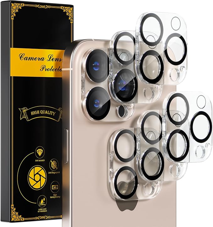 beuxece for 6 Pack iPhone 16 Pro/iPhone 16 Pro Max Camera Lens Protector 9H by Beuxece