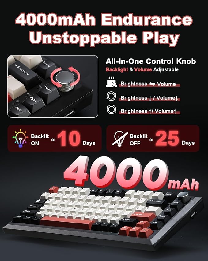 Y75 Wireless Mechanical Keyboard, 75% Hot Swappable Custom Keyboard - Image 4