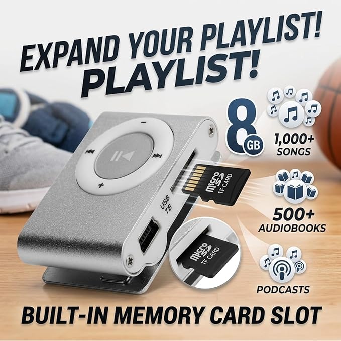 Sport MP3 Players with Clip, Portable Music Player, Screenless MP3 Players - Image 5
