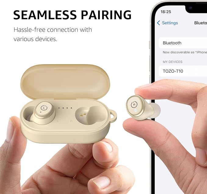 TOZO T10 Wireless Earbuds Bluetooth 5.3 Headphones, App Customize EQ, Ergonomic - Image 8