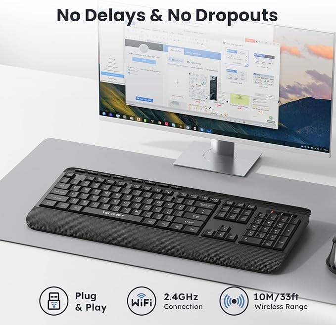 TECKNET Ergonomic Wireless Keyboard - Image 2