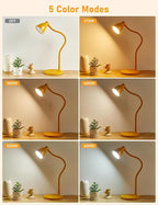 BOHON LED Desk Lamp with USB C+A Charging Ports Wireless Charger, 5 Colors - Image 2