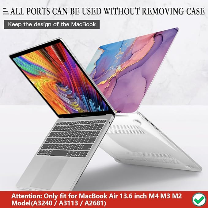 CISSOOK Compatible with MacBook Air 13.6 inch Case 2025 2024 2022 Release M4 M3 - Image 5