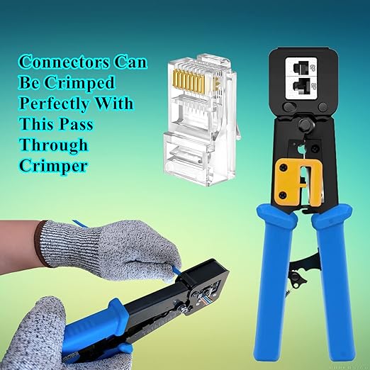 100-PACK Cat5 Cat5e Cat6 RJ45 Pass Through Connectors Ends, 1.1mm Unshielded - Image 4
