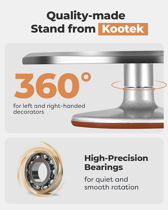Kootek Aluminium Alloy Revolving Cake Stand 12 Inch Rotating Cake Turntable - Image 2