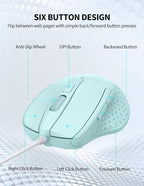 TECKNET Wired Mouse, 6-Button Corded - Image 7