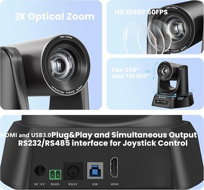Conference Room PTZ Camera System 3X Optical Zoom USB3.0, HDMI 114° Wide Angle - Image 6