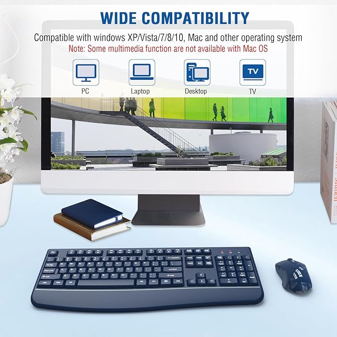 Wireless Keyboard and Mouse Combo, EDJO 2.4G Full-Sized Ergonomic Computer - Image 7
