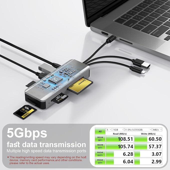 8in1 SD Card Reader, Aluminum Multi Memory Card Carrying Box - Image 4