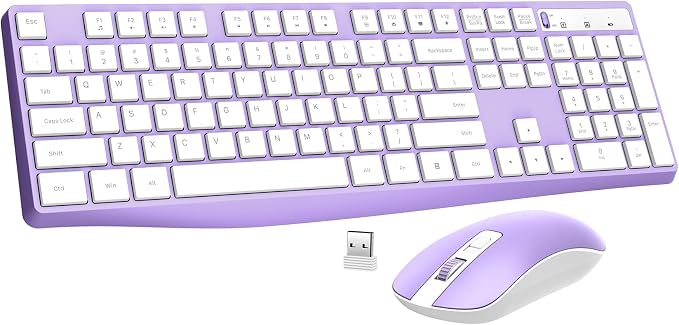 Wireless Keyboard and Mouse Combo, Lovaky 2.4G Full-Sized Ergonomic Keyboard by LovakyOfficeExpert