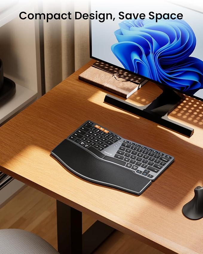 ProtoArc Bluetooth Ergonomic Keyboard, EK04 Mini Compact Wireless Ergo Split - Image 7