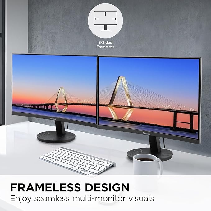ViewSonic VA2416C 24 Inch Full HD 1080p Frameless Curved Monitor - Image 4