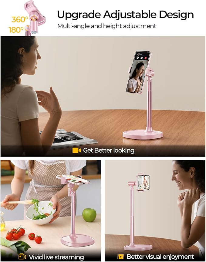 DIMONCOAT Phone Stand for Desk, Angle Height AdjustablePhone Holder for Desk - Image 4