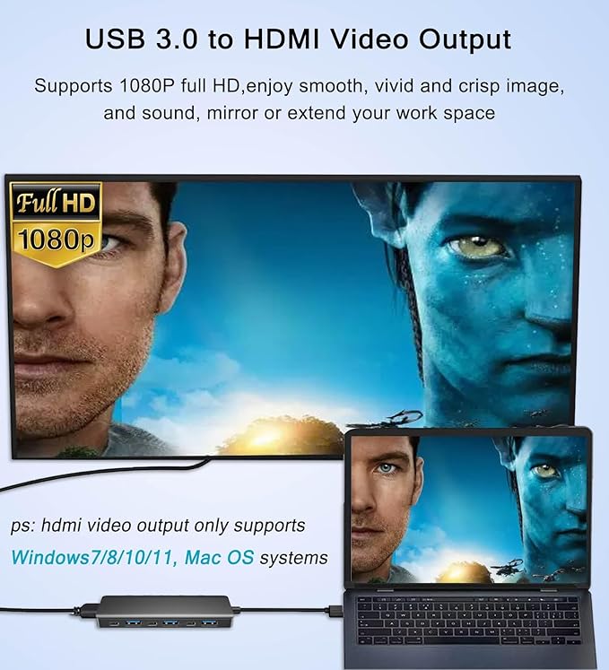 USB 3.0 to HDMI Adapter, USB 3.0 Hub - Image 3