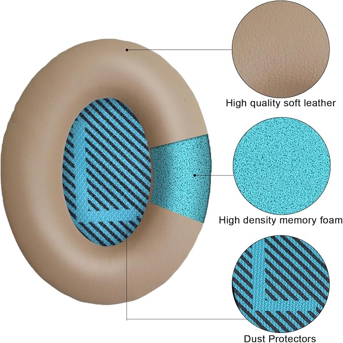 Ear Pads for Bose Quiet Comfort 35 Soft Protein Leather Replacement Earpads Ear - Image 4