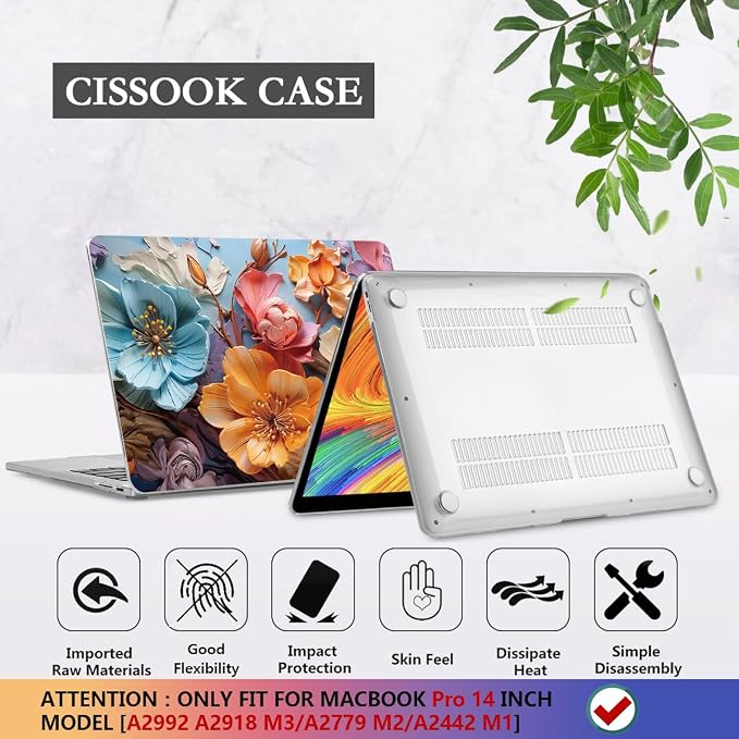 CISSOOK Compatible with MacBook Pro 14 inch Case 2024 2023 2022 2021 Release M4 - Image 6