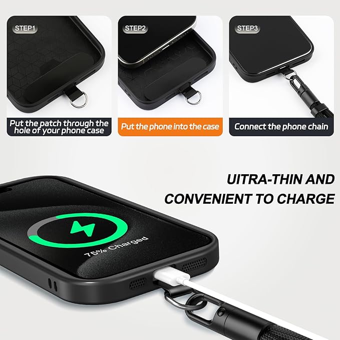 2 Pack Phone Lanyard, 2×Phone crossbody strap, 4×Tether Tabs, Universal Cell - Image 3
