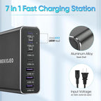 Aluminum Alloy 220W USB C Charger 7 Port Fast Charging Station, 65W USB C - Image 3