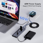 ACASIS 10 Ports 60W USB C 3.2 Hub, 10Gpbs Data Transfer, 20V/3A Power Adapter - Image 4