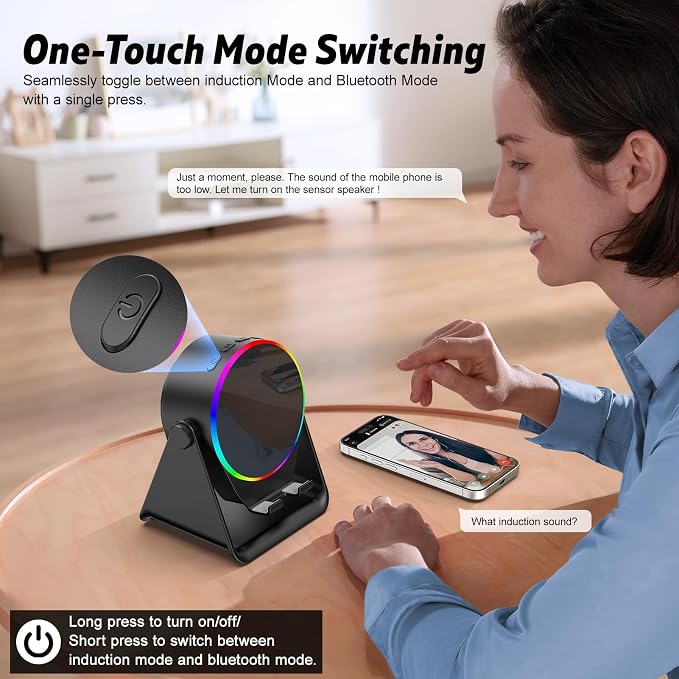 Wireless Induction Speaker- 4 in1 Bluetooth Speaker Phone Stand - Image 5