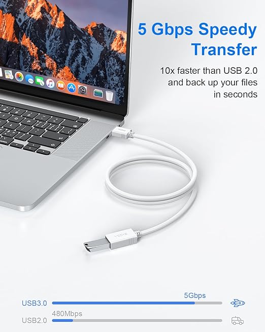 VCZHS Tech USB Extension Cable White 10ft, USB 3.0 Extender - Image 3