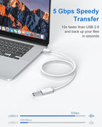VCZHS Tech USB Extension Cable White 6.6ft, USB 3.0 Extender - Image 3