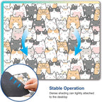 Kawaii Mouse Pad, Cute Cats Mouse Mat, Square Waterproof Non-Slip Rubber Base - Image 6