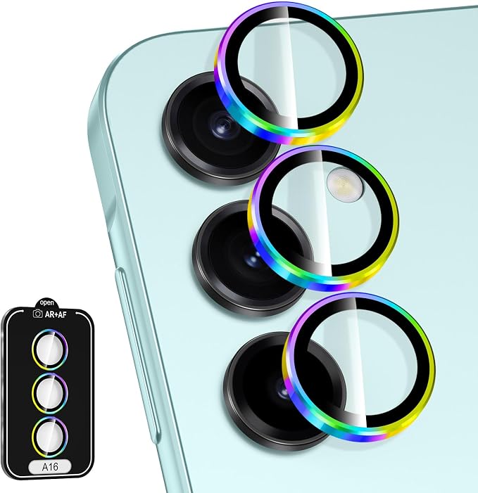 for Samsung Galaxy A16 Camera Lens Protector, Individual Metal Ring Tempered by Btscase