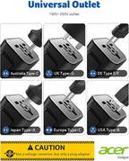 Acer European Travel Plug Adapter，Universal Travel Adapter, International Power - Image 5