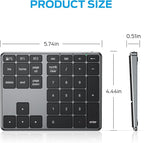 iClever Bluetooth Number Pad, Aluminum 34-Key Wireless Numeric Keypad, USB-C - Image 6