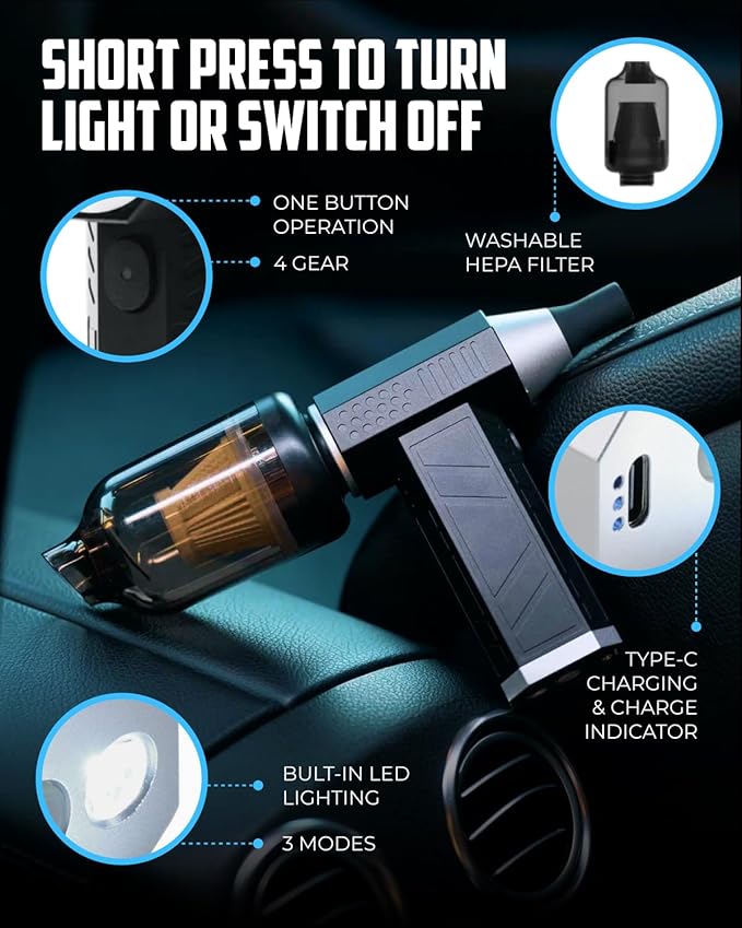 Owleys Portable Car Vacuum Cleaner “CrossClean 2-in-1 Vacuum & Air Blower | - Image 6