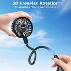 Portable Neck Fan, 2600mAh Battery Operated Ultra Quiet Hands Free USB Fan - Image 2