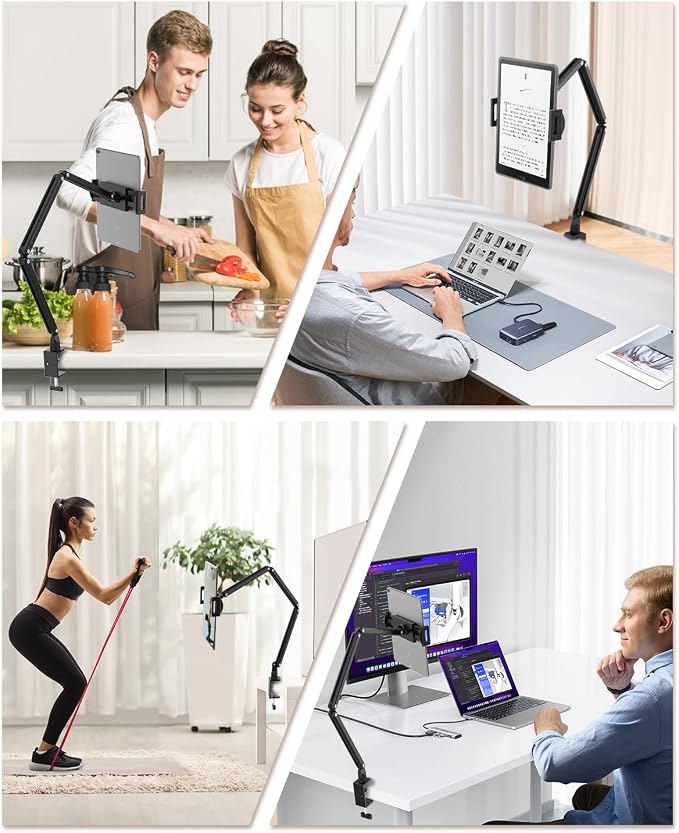 Tablet Stand for iPad, Aluminum Multi-Angle Adjustable Tablet Holder, - Image 6