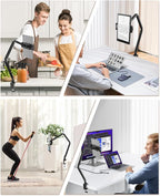 Tablet Stand for iPad, Aluminum Multi-Angle Adjustable Tablet Holder, - Image 6
