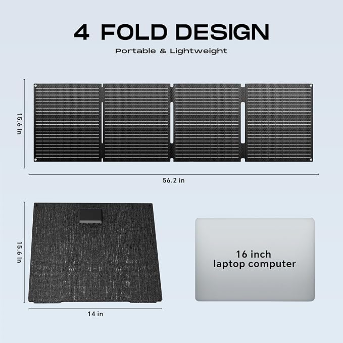 MARBERO 100W Portable Solar Panel 100 Watt 20V Foldable Solar Panel Charger - Image 8