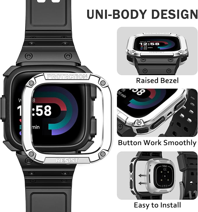 FINTIE Bands with Case Compatible with Fitbit Versa 4/3/2/1/Versa Lite/Fitbit - Image 3