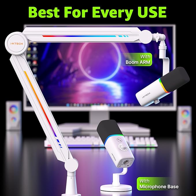 IXTECH Gaming USB Microphone for PC, Noise Cancellation Condenser Mic for - Image 7
