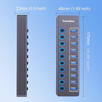 Powered 10-Port USB 3.0 Hub, USB C to 10 Ports USB Data Hub Splitter - Image 5