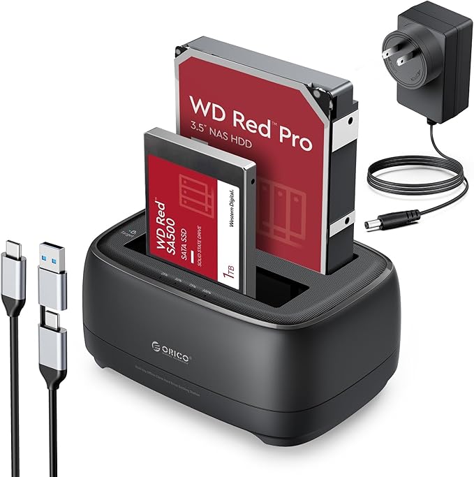 ORICO USB Type C to SATA 2 Bay Hard Drive Docking Station Duplicator/Cloner by PioneerDataSolutionPowerYourFuture