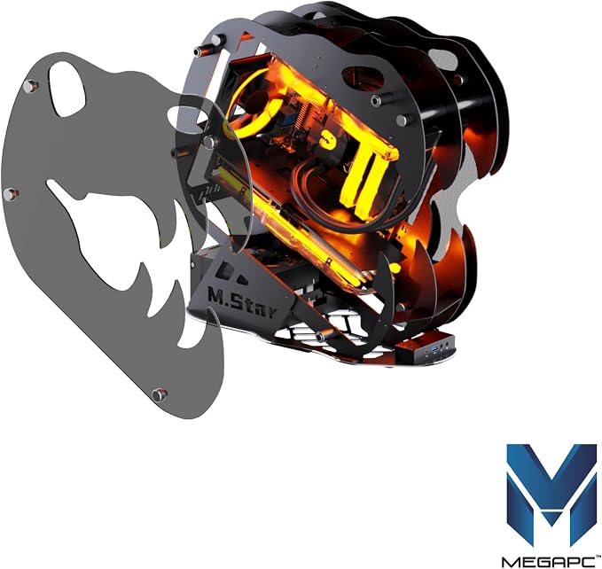 MegaPC Upgraded Open-Frame Mid-Tower Micro-ATX/Mini-ITX Gaming PC Case - Image 4