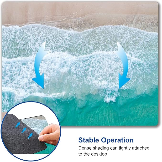 Beach Mouse Pad Custom Design, Square Waterproof Non-Slip Rubber Base Mouse Pad - Image 6