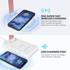 LED Desk Lamp with Night Light, Fast Wireless Charger, USB Charging Port - Image 2